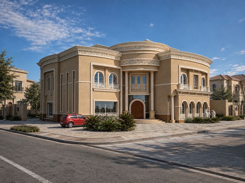 Classical Villa — Arched Entrance